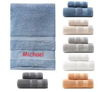 SWETHT Personalised Embroidered Towel with Custom Name - Luxury Soft Hand Towel | Bath Sheet for Baby, Kids & Adults | Unique Wedding, Birthday Gift Idea 100% Cotton