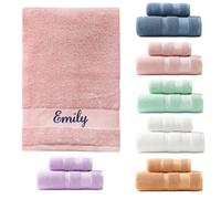 SWETHT Personalised Embroidered Towel with Custom Name - Luxury Soft Hand Towel | Bath Sheet for Baby, Kids & Adults | Unique Wedding, Birthday Gift Idea 100% Cotton