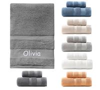 SWETHT Personalised Towel,Embroidered Bath Towel with Custom Name | Luxury 550gsm Initialed Towels | 100% Cotton Personalised Towels for Adults Kids