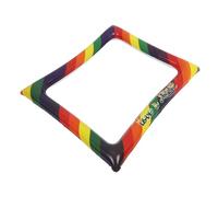 SWETRACE 1 Inflatable Party Frames Party Selfie Frame Rainbow Photo Prop 29.48x25.55x0.04in Plastic Lightweight Inflatable Material Portable Reusable Vibrant Design Creative Shape