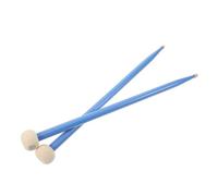 SWETRACE 1 Pair Blue Double-ended Maple Wood Drumsticks with Felt Heads for Percussion Instruments and Drum Kits, Smooth Sounds and Minimizes Impact, for Practice and Playing