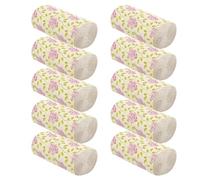 SWETRACE 10 Rolls Bamboo Pulp Toilet Paper Rolls Solid Core Decorative Rose Print Bathroom Tissue Paper Disposable Napkins for Home and Office Use