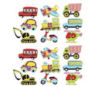SWETRACE 100Pcs Cartoon Wood Button Natural Wood Decorative Button 1 Inch Transportation Shapes for Sewing and Garment Embellishment
