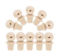 SWETRACE 10pcs Beige Wood Finials Bottle Corks with Detachable Design for Versatile Use, for Crafting, Wine Stoppers and DIY Projects