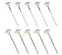 SWETRACE 10pcs Fan-shaped Makeup Brushes with Soft Hair Blush and Eyeshadow Applicators for Facial Highlighting and Powder Blending Cosmetic Tools in Silver and Colors