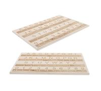 SWETRACE 2 Pcs Solid Wood Braille Alphabet Learning Board with Raised Dots for Blind People Compact Lightweight Tactile Teaching Tool for Braille Practice and Education