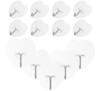 SWETRACE 20pcs Heart Shaped Heavy Duty Adhesive Ceiling Hooks for Hanging Plants Coats Towels - Strong Load-Bearing Sticky Wall Hooks for Kitchen Bathroom Bedroom
