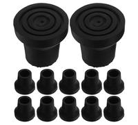 SWETRACE 20pcs Rubber Walking Stick Tips for Elderly Quad Cane, Non-Slip Heavy-Duty Cane Tip Replacement with 16mm Inner Diameter, Black Traction Rubber Ends for Crutches and Walking Poles