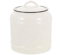 SWETRACE 2200ml White Ceramic Storage Jar with Lid, Multi-functional Kitchen Canister for Food Storage, Space-saving Design for Tea, Coffee, Sugar, and Pantry Organisation