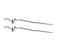 SWETRACE 2Pcs Black Metal Chinese Hair Sticks Hairpins with Geometric Mirror Irregular Wave Design, Vintage Women Hair Accessories for Updo Styling and Daily Use