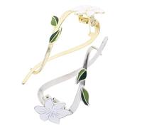 SWETRACE 2pcs Floral Flower Hair Clips Large Metal Hair Accessories Strong Hold Create Different Hairstyles Fashionable Elegant for Women Everyday Wearing