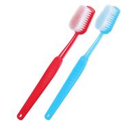 SWETRACE 2pcs Giant Toothbrush Photo Props with Eyecatching Design and Unique Shape, Portable Plastic Large Fake Toothbrush for Social Media and Onthego Activities Party Decorations