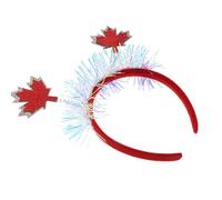SWETRACE 2pcs Maple Leaf Headband for Women with Elegant Tinsel Finish Autumn Leaf Hair Accessories for Canadian Thanksgiving Fall Holiday Parties Stylish Hairband for Women