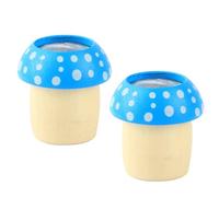 SWETRACE 2pcs Wooden Mushroom Kaleidoscopes Educational Science for Birthday Gift Blue Smooth Polished Inspiring Creativity and Imagination Development