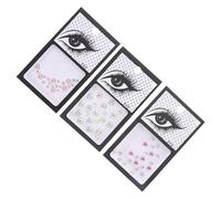 SWETRACE 3 Sets of Reusable Resin Face Jewels with Assorted Colors and Different Shapes, Self-adhesive Gem Stickers for Makeup, for Halloween Masquerade and Day of The Dead Festive