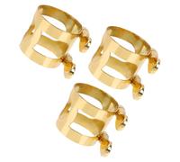 SWETRACE 3pcs Adjustable Brass Alto Saxophone Ligature for Mouthpiece with Double Screws, Robust Protection and Easy to Carry, for Beginner and Student Musicians in Classical Performances