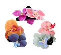 SWETRACE 3pcs Orchid Flower Hair Claw Clips Set - Handmade Realistic Tropical Mini Floral Hairpins for Women - Beach, Bridal and Everyday Hair Accessories