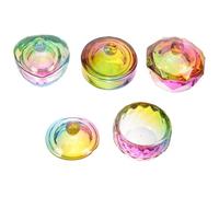 SWETRACE 4 Pcs Decorative Glass Nail Cups with Lids for Manicure Unique Shape and Delicate Design Suitable for Daily Life and Nail Salon Use
