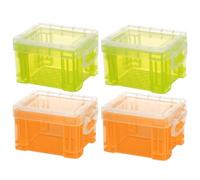 SWETRACE 4pcs Assorted Colour Plastic Storage Boxes with Large Capacity and Compact Design, Stackable Makeup Organizer for Sundries and Keys, for Dressing Table Or Desktop Use Random Color