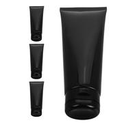 SWETRACE 4pcs Black Refillable Cosmetic Soft Tubes with Sl loss Finish, 200ml Capacity, Pe and Pp Material, for Shampoo and Lotions during Vacations Or Gym Visits