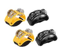 SWETRACE 4pcs Foot Tambourine Double Row Foot Shaker Metal Jingle Bells with Elastic Strap Comfortable Plastic Alloy Construction Crisp Precise Tones for Professional Performances