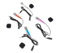 SWETRACE 4Pcs Mini Portable Microphones Handheld Karaoke Singing Accessories with HD Sound Quality Lightweight Home Recording Mics for Phone Laptop Tablet Rose Red Silver Gold