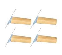 SWETRACE 4pcs Solid Wood Wall Hooks 2x6cm Natural Beech Wooden Pegs for Hat, Towel, Coat Hanging in Kitchen and Bathroom, No-Drill Adhesive Mount, Modern Wall Hat Hanger Rack