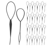 SWETRACE 50 Pairs Hair Bun Accessories Set with Large and Small Pull through Loop Tools for Women French Braid Updo Styling Ponytail Hair Styling Tool for Special Event Hairdos