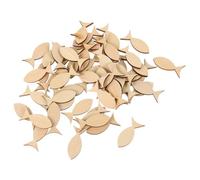 SWETRACE 50pcs Multi-Purpose Wooden Fish Cutouts Set for Handicrafts and Home Decor, Easy to Paint Solid Wood Fish Shapes with Rustic Khaki Finish, Seaside Inspired DIY Painting Craft