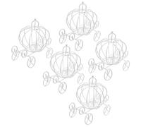 SWETRACE 5pcs White Iron Pumpkin Carriage Candy Boxes Cute Pumpkin Cart Shape Candy Cases for Wedding Party Convenient Holders and Decorative Dessert Boxes