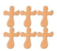 SWETRACE 6pcs Mini Wooden Crosses Set - Small Portable Handcrafted Baptism Crosses - Natural Wood Pocket Crucifixes for Catholic Christian Prayer, Religious Ceremony Decoration