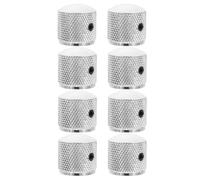 SWETRACE 8pcs Metal Guitar Volume Rotary Knobs with Central Hole for Electric Guitar and Mixer Board, Silver Finish, Finely Brushed Surface, Balanced Weighted Design, Quick and Precise