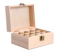 SWETRACE Aromatherapy Bottles Organizer Essential Oil Box for Travel Lightweight Wooden with 12-Grid Large Capacity and Display Case