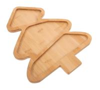 SWETRACE Bamboo Christmas Tree Shaped Food Tray Multi-Purpose Decorative Serving Plate for Parties and Family Gatherings with Fine Workmanship and Stylish Simple Design