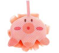 SWETRACE Cartoon Bath Loofah Shower Ball for Soft Body Exfoliating Mesh Pouf with Reversible Octopus Design Lightweight Portable Bath Accessory for Home and Travel
