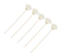 SWETRACE Chrysanthemum Aroma Diffuser Reeds 5pcs Rattan Sticks White, Lightweight Natural Rattan Essential Oil Reeds for DIY Fragrance in Bathroom and Kitchen