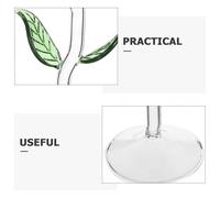 SWETRACE Creative Rose Flower Wine Glass 400ml Tall Crystal Goblet with Green Leaf Stem for Cocktail Party Bar Drinkware