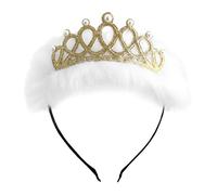 SWETRACE Crown Hair Hoop Birthday Party Headband for Little, White Polyester Material with Beautiful Design, Lovely and Pretty Hair Accessory for Family Photo Random Color