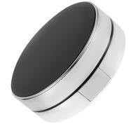 SWETRACE Empty Cushion Compact Case with Sponge Puff, Reusable Powder Puff Container for Travel Skincare, Small Round Cream Foundation Storage Box in Ink Silver