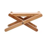 SWETRACE Foldable Bamboo Guitar Footstool for Acoustic Folk Guitars, Natural Wood Practice Pedal with Stable Support for Stage Performance and Training