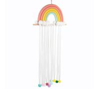 SWETRACE Hair Cotton for Organizer Wall Holder Hanging Rainbow Bow Material, Wooden and Keeps Hair Clips Neatly Organized Girls Room Decor
