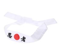 SWETRACE Japanese Ninja Headband with Symbol Print Sweat-absorbing Hair Tie for Karate Training Cooking Cosplay Unisex Fits