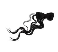 SWETRACE Long Wavy Ponytail Extension with Bow Claw Clip, Dark Brown Synthetic Hairpiece for Women, Curly Ponytail Hair Extension Suitable for Daily and Party Use