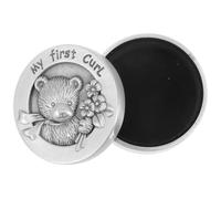 SWETRACE Metal Fetal Hair Keepsake Box with Lid, My First Curl Storage Container for Boys, Hair and Tooth Storage Box for Christening and Newborn