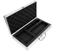 SWETRACE Portable Metal Microphone Case with Handle, Sponge Slot Wireless Mic Storage Box for Ktv and Travel, Aluminum Alloy Hard Shell Mic Carrier for Audio Cards and Live Sound