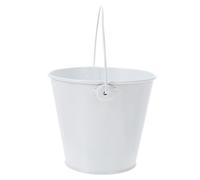 SWETRACE Portable White Iron Beverage Ice Bucket with Smooth Round Edges for Beer Drinks, Snack Storage Container and Beer Ice Barrel for Party Use