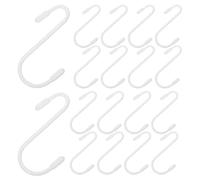 SWETRACE S Shaped Hooks White Iron and PVC Heavy Duty 36pcs with Protector Covers Small S Hooks Sturdy Wire Closet Shelving Accessories for Pots and Handbags, for Closets and Garages