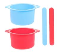 SWETRACE Silicone Wax Warmer Bowls 400ml Capacity Wax Pot Replacement Non-stick Premium Silicone Material 2 Pcs with Stirring Sticks Easy to Demold, Wax Pot Replacement for Hair Removal