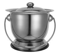 SWETRACE Stainless Steel Chamber Pot with Lid Thickened Silver Urine Container Portable Bedside Urinal for Elderly Adults Pregnant Women Home and Travel Use