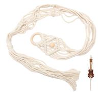 SWETRACE Sturdy Macrame Wall Mount Hanger for Ukulele and Small Guitar, Cotton Woven Design in Beige Colour, for Window Or Deck Display with Sturdy Hold and Elegant Bohemian Style
